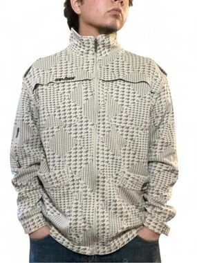 Vintage‎ Ecko Unltd. Y2K Houndstooth Print Mixed Pattern Full-Zip Utility Jacket